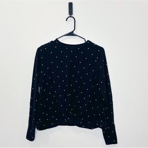 Vero Moda Twist front polka dot black and white long sleeve top | Size Small